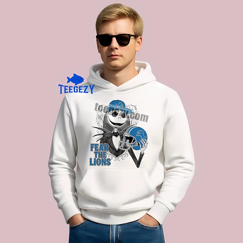Fear The Detroit Lions Jack Skellington Graphic Hoodie Fear The Detroit Lions Jack Skellington Graphic Hoodie