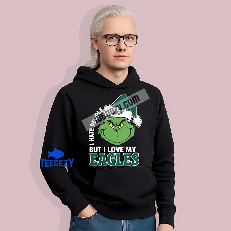 Funny Grinch I Hate People But Love Philadelphia Eagles Hoodie Funny Grinch I Hate People But Love Philadelphia Eagles Hoodie