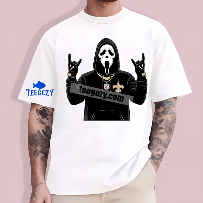 Ghostface New Orleans Saints Spooky Fan T-Shirt Ghostface New Orleans Saints Spooky Fan T-Shirt