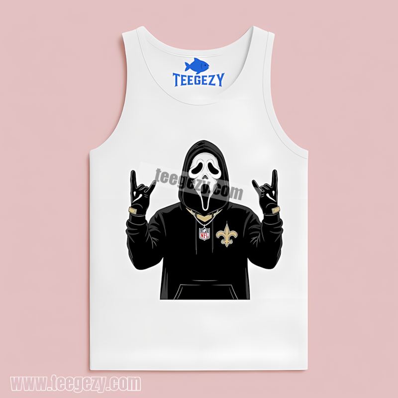 Ghostface New Orleans Saints Spooky Fan Tanktop Ghostface New Orleans Saints Spooky Fan Tanktop