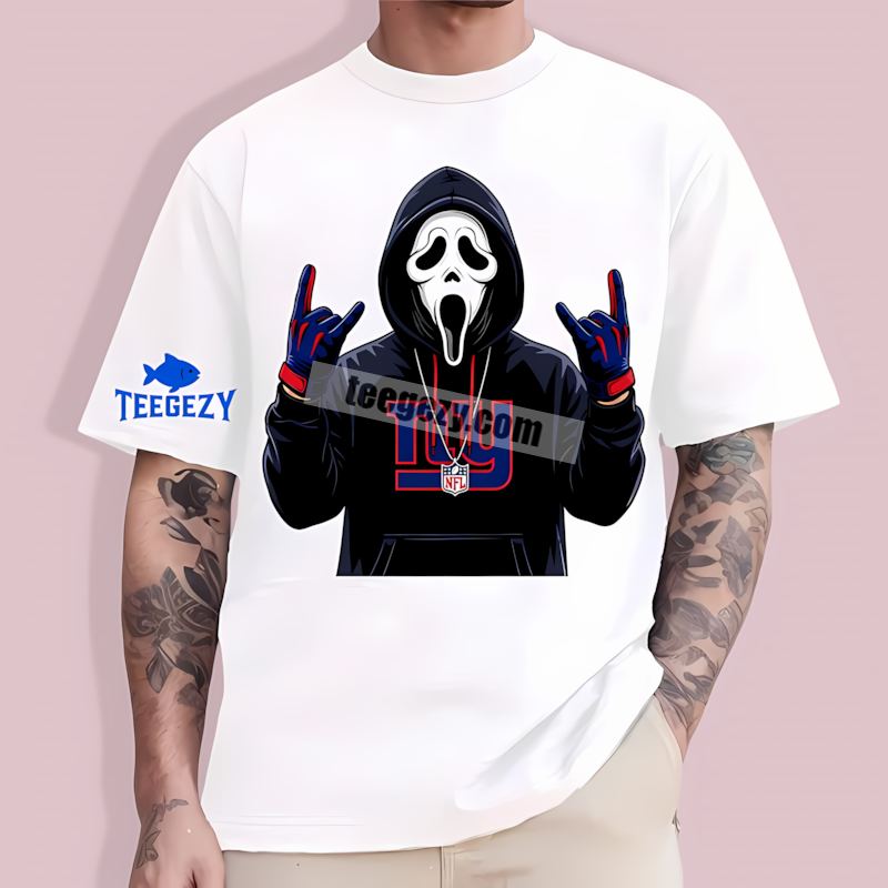 Ghostface New York Giants Spooky Fan T-Shirt Ghostface New York Giants Spooky Fan T-Shirt