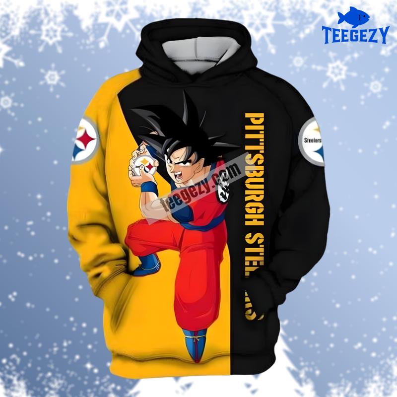 Goku Dragon Pittsburgh Steelers Black Yellow Pullover 3D Hoodie Goku Dragon Pittsburgh Steelers Black Yellow Pullover 3D Hoodie