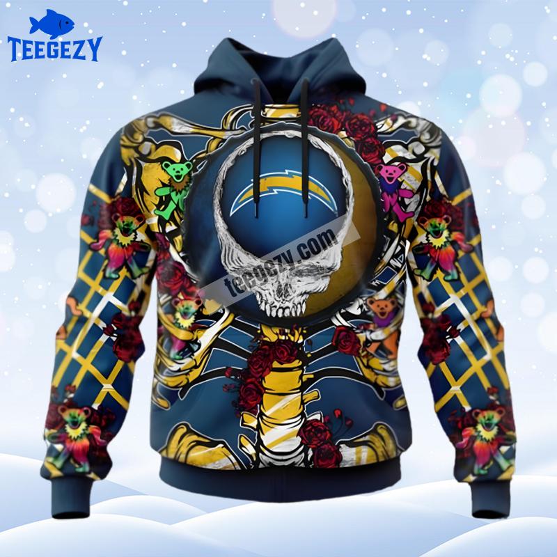 Grateful Dead Los Angeles Chargers Blue Unisex 3D Hoodie Grateful Dead Los Angeles Chargers Blue Unisex 3D Hoodie
