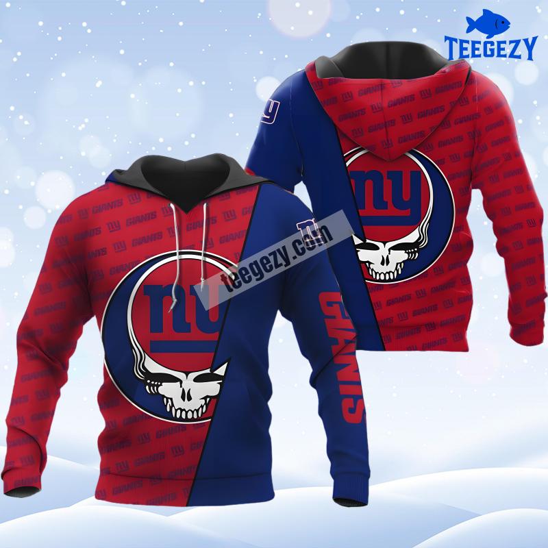 Grateful Dead New York Giants Red Blue Fashion 3D Hoodie Grateful Dead New York Giants Red Blue Fashion 3D Hoodie