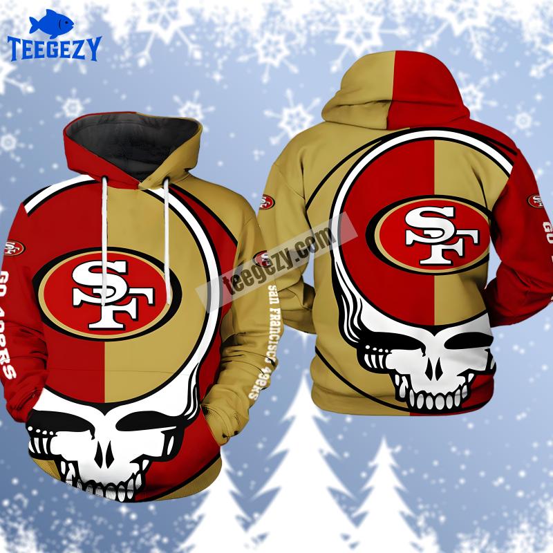Grateful Dead San Francisco 49Ers Yellow Red Graphic 3D Hoodie Grateful Dead San Francisco 49Ers Yellow Red Graphic 3D Hoodie