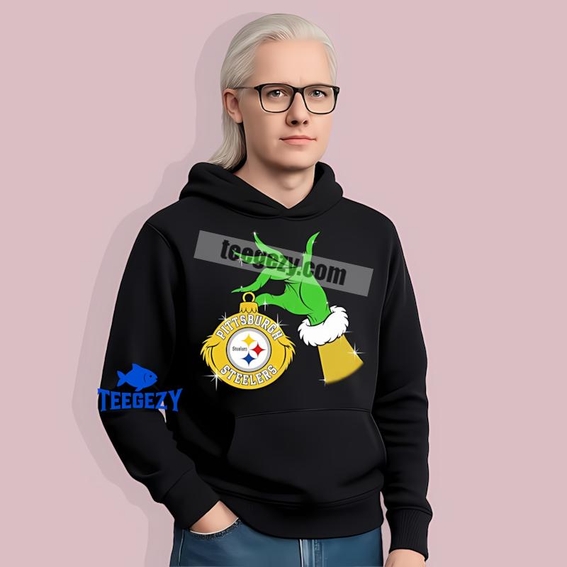 Grinch Hand Holding Pittsburgh SHoodielers Ornament Fashion Shirt Grinch Hand Holding Pittsburgh SHoodielers Ornament Fashion Shirt