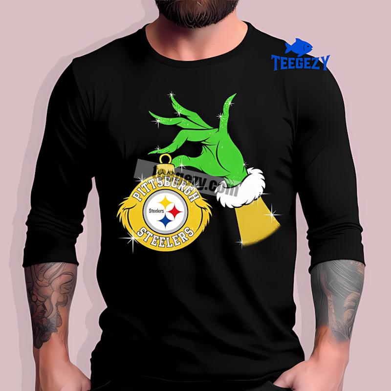 Grinch Hand Holding Pittsburgh SLong Sleevelers Ornament Fashion Shirt Grinch Hand Holding Pittsburgh SLong Sleevelers Ornament Fashion Shirt