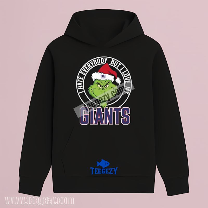 Grinch I Hate Everybody But Love My New York Giants Hoodie Grinch I Hate Everybody But Love My New York Giants Hoodie