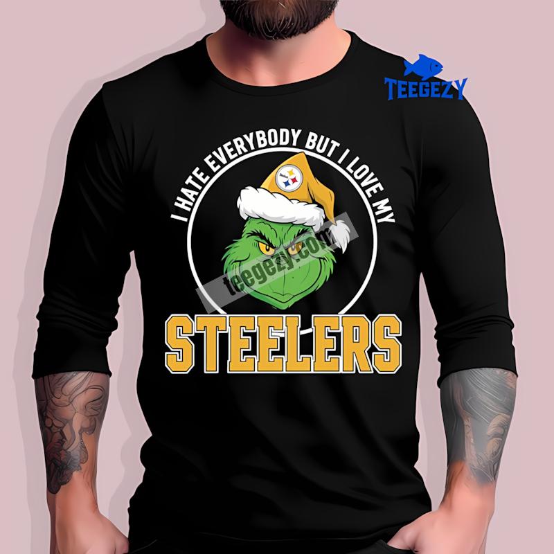 Grinch I Hate Everybody But Love My Pittsburgh SLong Sleevelers Shirt Grinch I Hate Everybody But Love My Pittsburgh SLong Sleevelers Shirt