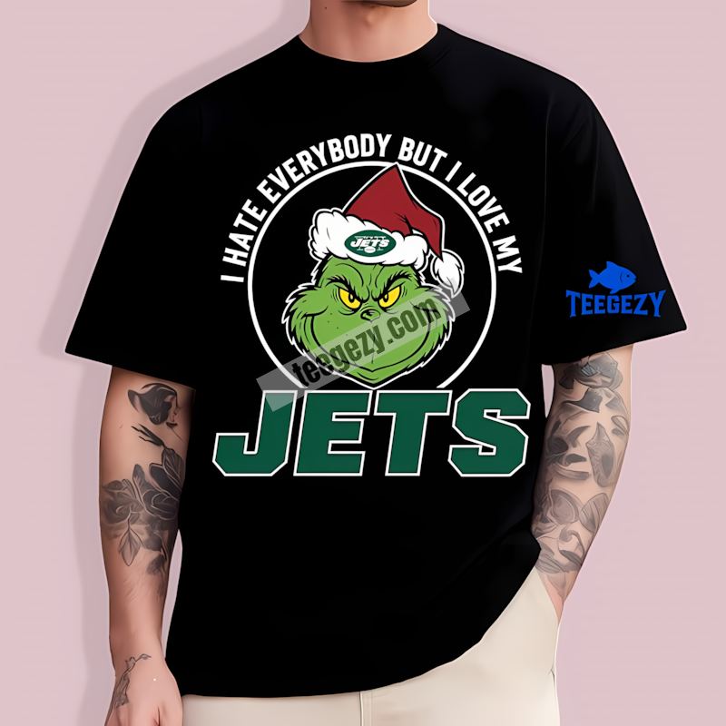 Grinch I Hate Everybody Casual Shirt New York Jets Fan T-Shirt Grinch I Hate Everybody Casual Shirt New York Jets Fan T-Shirt