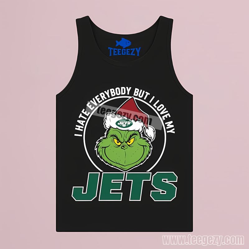 Grinch I Hate Everybody Casual Shirt New York Jets Fan Tanktop Grinch I Hate Everybody Casual Shirt New York Jets Fan Tanktop