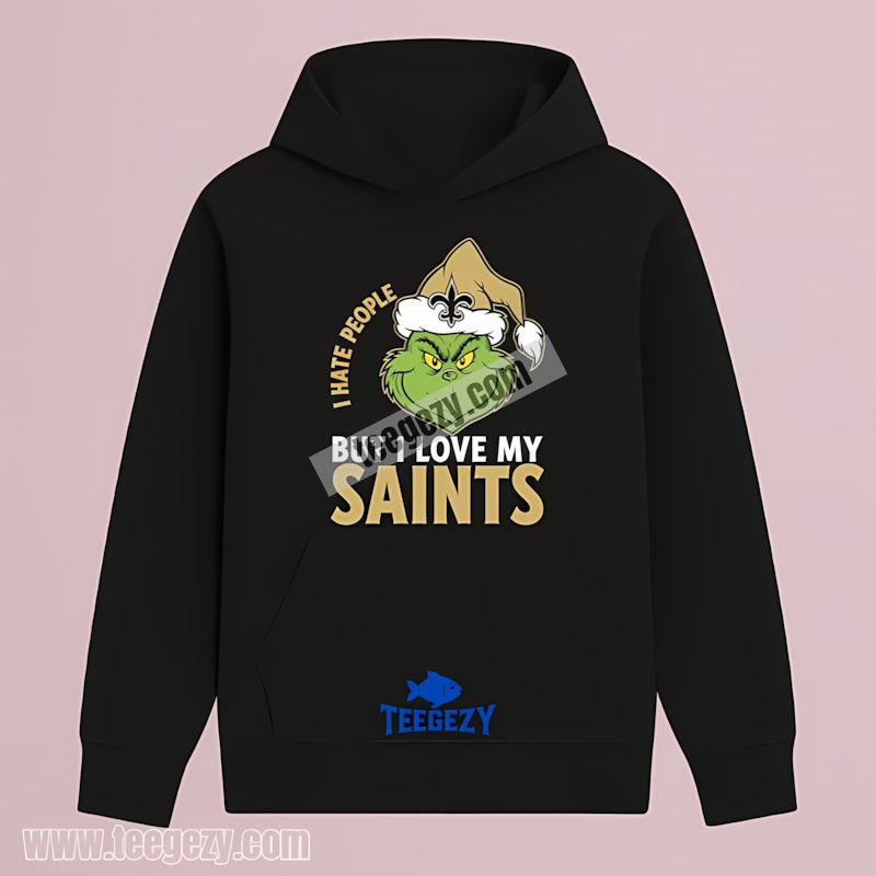 Grinch I Hate People But Love New Orleans Saints Fan Hoodie Grinch I Hate People But Love New Orleans Saints Fan Hoodie