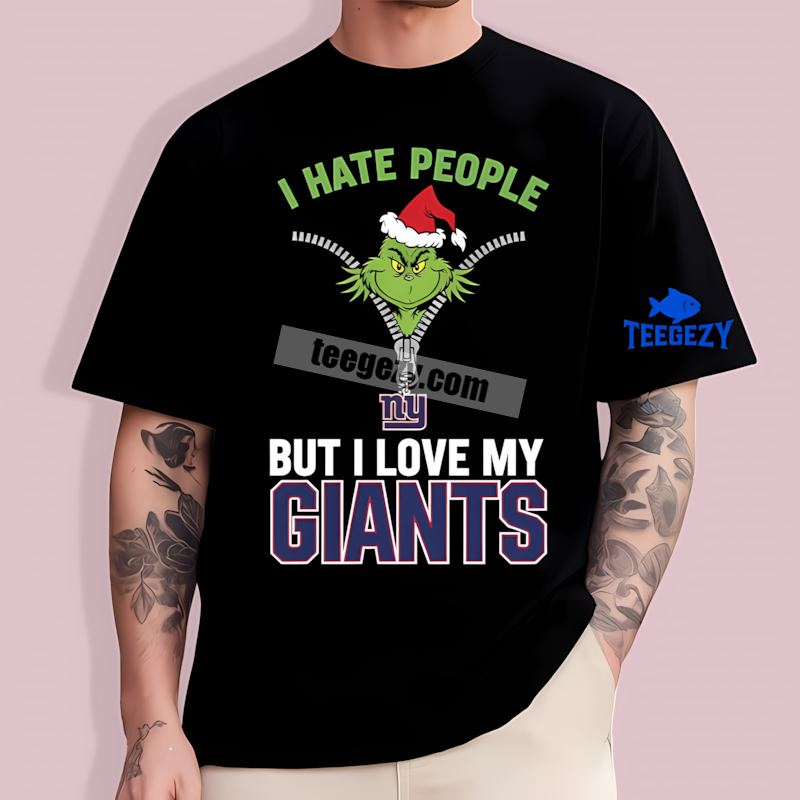 Grinch I Hate People New York Giants Fan T-Shirt Grinch I Hate People New York Giants Fan T-Shirt