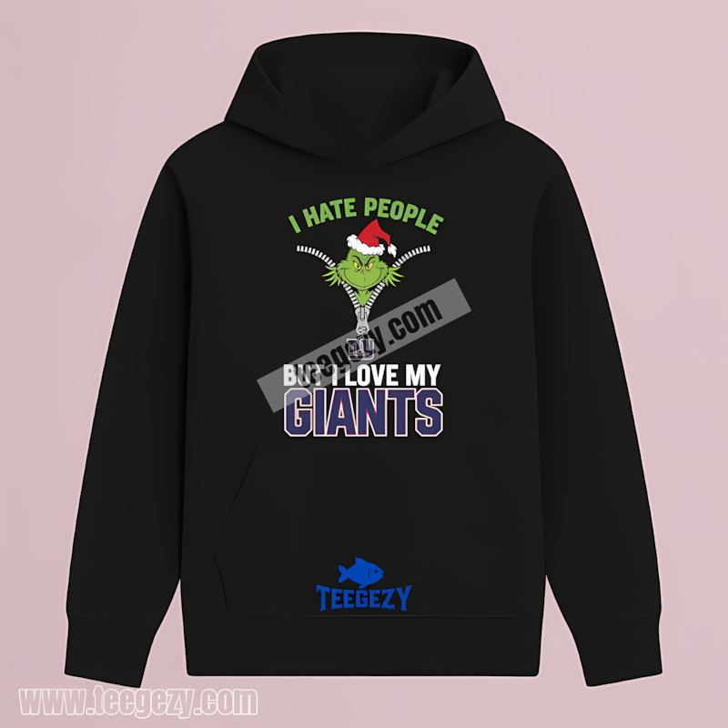 Grinch I Hate People New York Giants Fan Hoodie Grinch I Hate People New York Giants Fan Hoodie