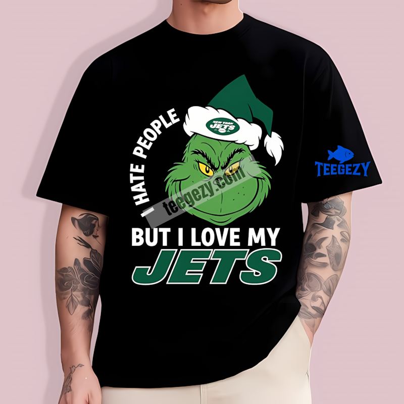Grinch I Hate People New York Jets Personalized T-Shirt Grinch I Hate People New York Jets Personalized T-Shirt
