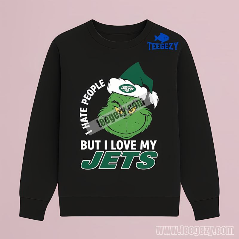 Grinch I Hate People New York Jets Personalized Long Sleeve Grinch I Hate People New York Jets Personalized Long Sleeve