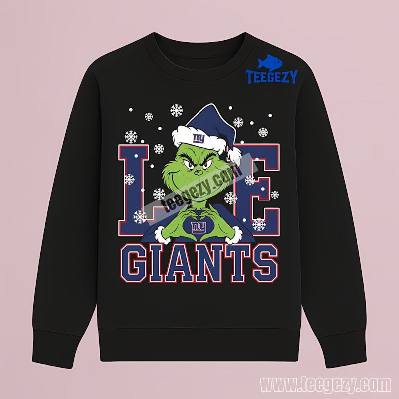 Grinch Love New York Giants Christmas Fan Long Sleeve Grinch Love New York Giants Christmas Fan Long Sleeve