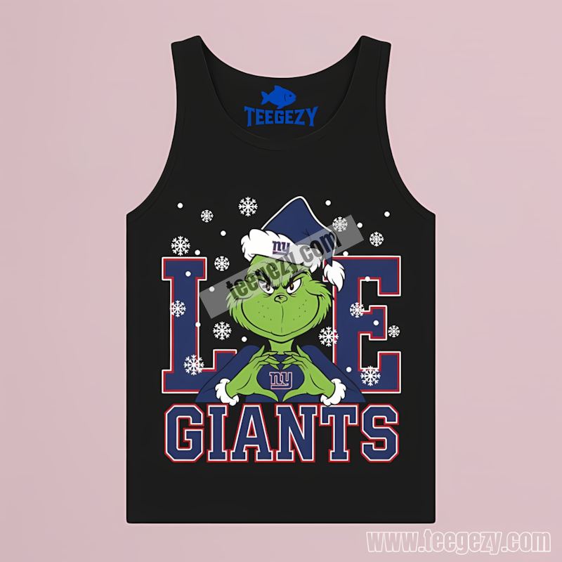 Grinch Love New York Giants Christmas Fan Tanktop Grinch Love New York Giants Christmas Fan Tanktop