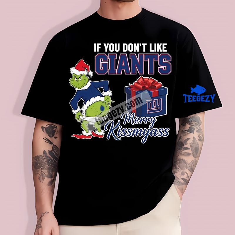 Grinch Merry Kissmyass New York Giants Fan T-Shirt Grinch Merry Kissmyass New York Giants Fan T-Shirt