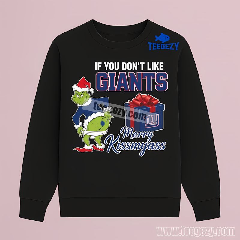 Grinch Merry Kissmyass New York Giants Fan Long Sleeve Grinch Merry Kissmyass New York Giants Fan Long Sleeve