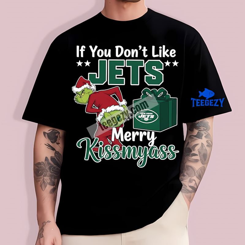 Grinch Merry Kissmyass New York Jets Custom TT-Shirt Grinch Merry Kissmyass New York Jets Custom TT-Shirt