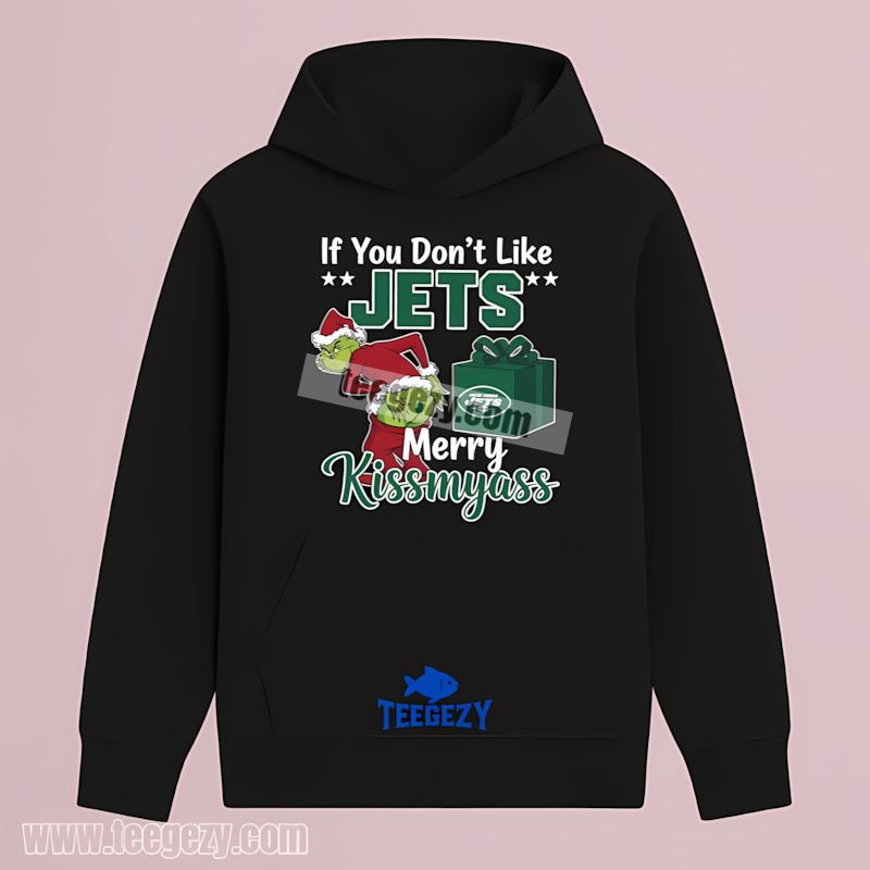 Grinch Merry Kissmyass New York Jets Custom THoodie Grinch Merry Kissmyass New York Jets Custom THoodie