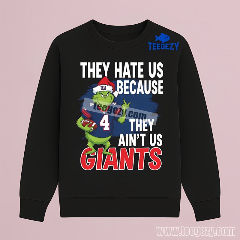 Grinch New York Giants Fan Long Sleeve They Hate Us Because They Aint Us Grinch New York Giants Fan Long Sleeve They Hate Us Because They Aint Us