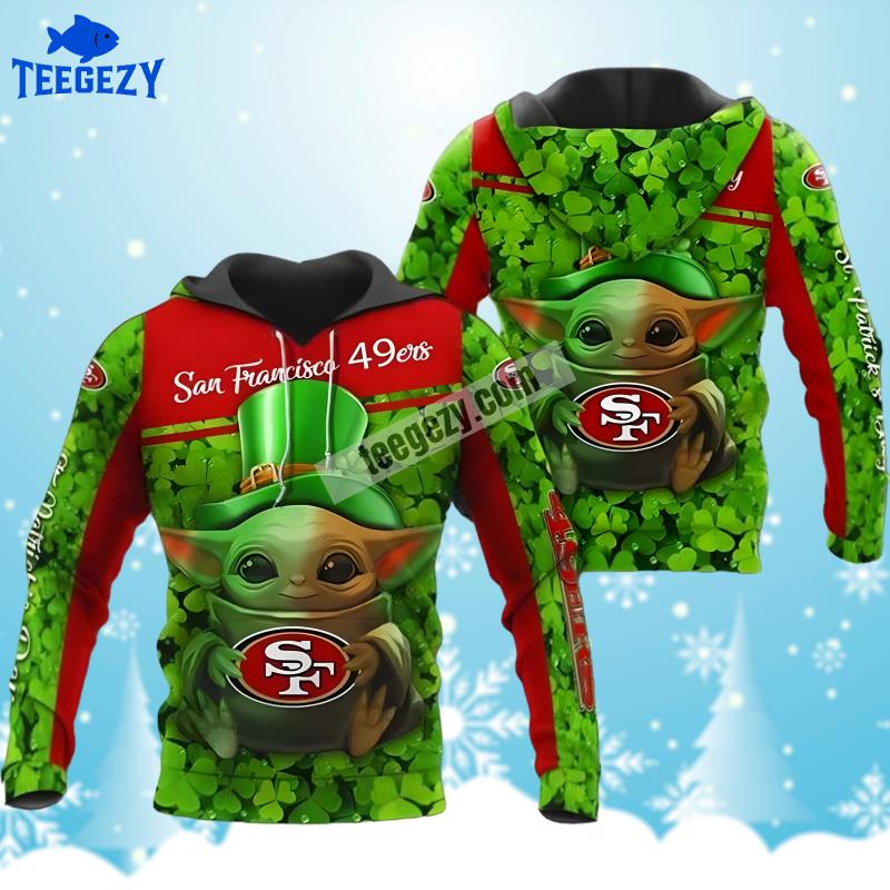 Grogu St Patricks Day San Francisco 49Ers Green Red Zip Up 3D Hoodie Grogu St Patricks Day San Francisco 49Ers Green Red Zip Up 3D Hoodie