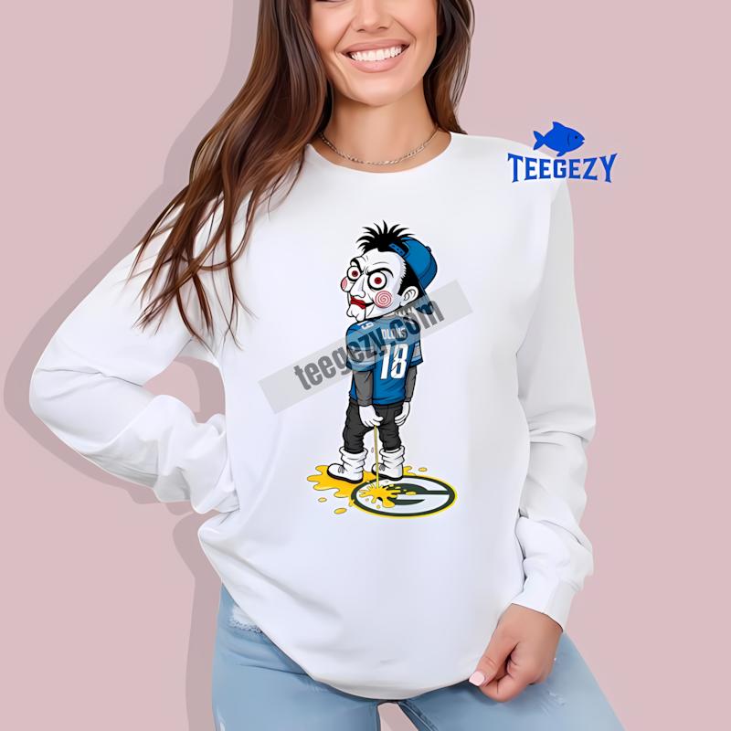 Halloween Detroit Lions Billy Puppet Packers Rivalry Long Sleeve Halloween Detroit Lions Billy Puppet Packers Rivalry Long Sleeve