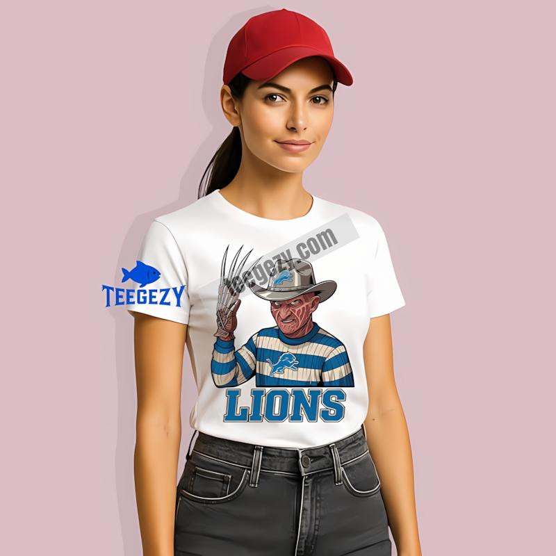 Halloween Detroit Lions Freddy Krueger Funny T-Shirt Halloween Detroit Lions Freddy Krueger Funny T-Shirt