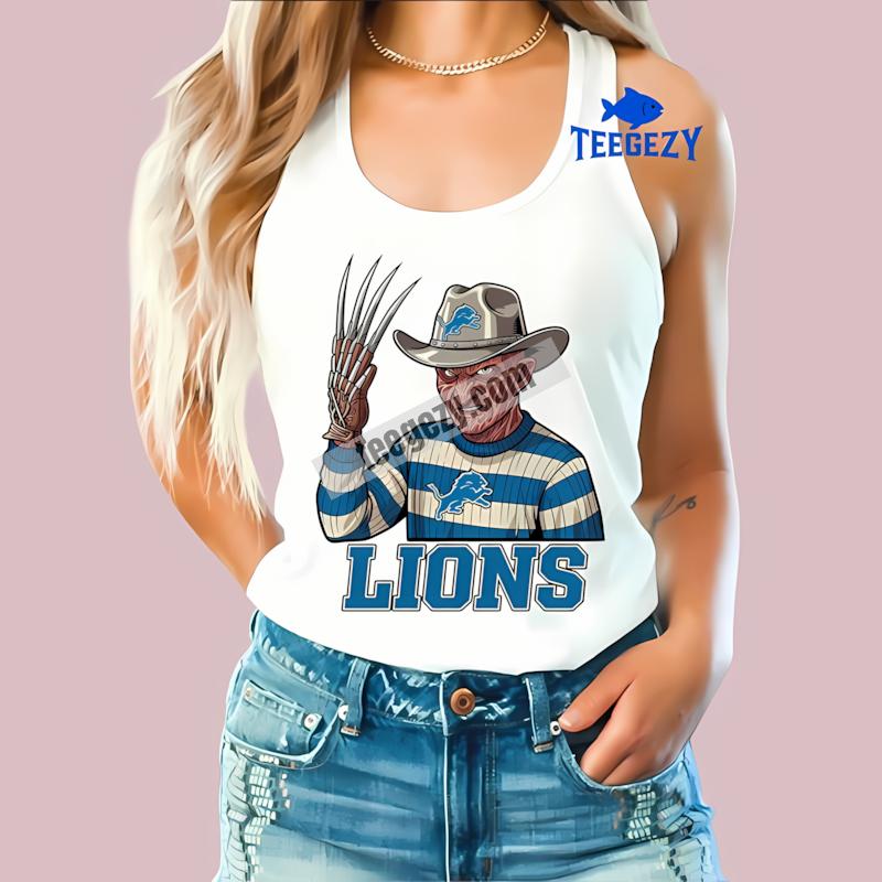 Halloween Detroit Lions Freddy Krueger Funny Tanktop Halloween Detroit Lions Freddy Krueger Funny Tanktop