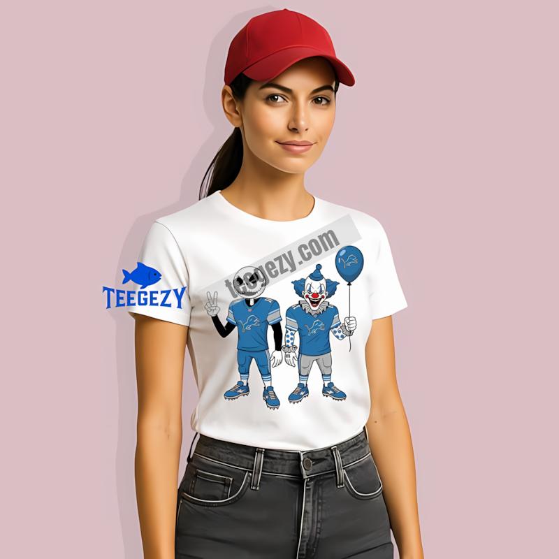 Halloween Detroit Lions Jack Skellington Pennywise T-Shirt Halloween Detroit Lions Jack Skellington Pennywise T-Shirt