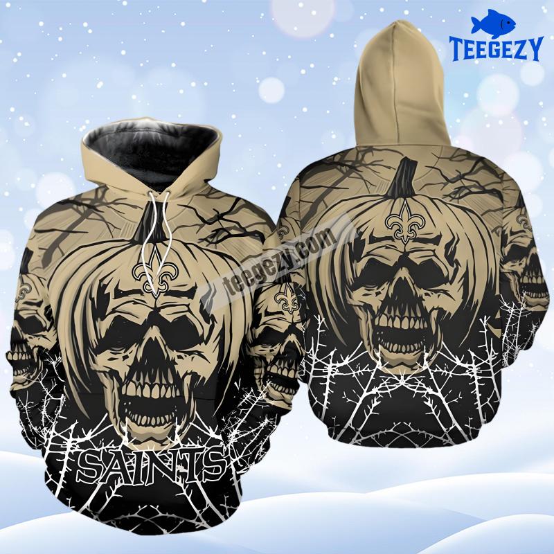 Halloween Pumpkin Skull Los Angeles Chargers Printed 3D Hoodie Blue Halloween Pumpkin Skull Los Angeles Chargers Printed 3D Hoodie Blue