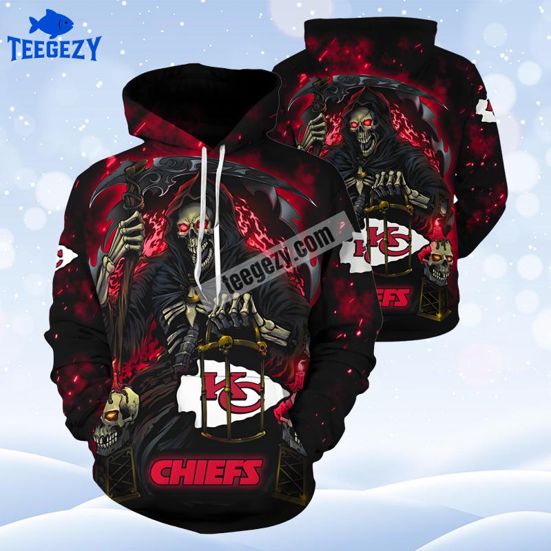 Halloween Seeks Death Kansas City Chiefs Black Red Pattern 3D Hoodie Halloween Seeks Death Kansas City Chiefs Black Red Pattern 3D Hoodie
