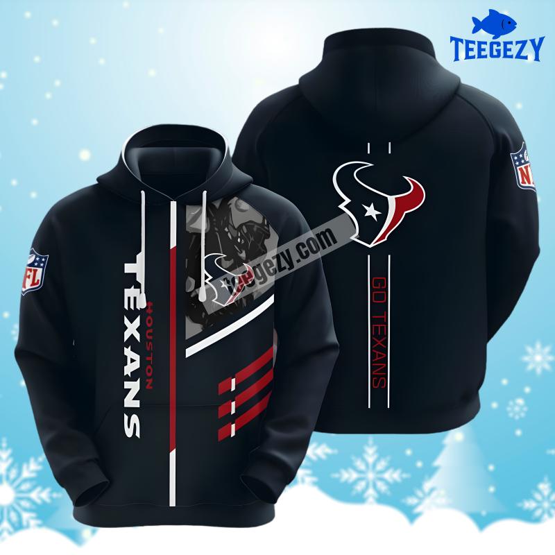 Houston Texans Black Printed 3D Hoodie Houston Texans Black Printed 3D Hoodie