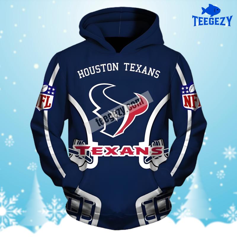 Houston Texans Blue Graphic 3D Hoodie Houston Texans Blue Graphic 3D Hoodie