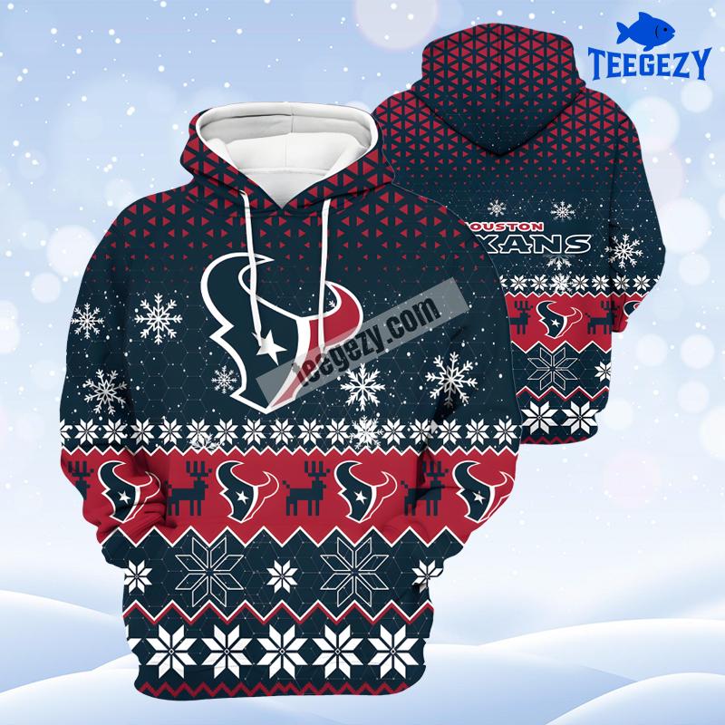Houston Texans Blue Red Cool 3D Hoodie Houston Texans Blue Red Cool 3D Hoodie