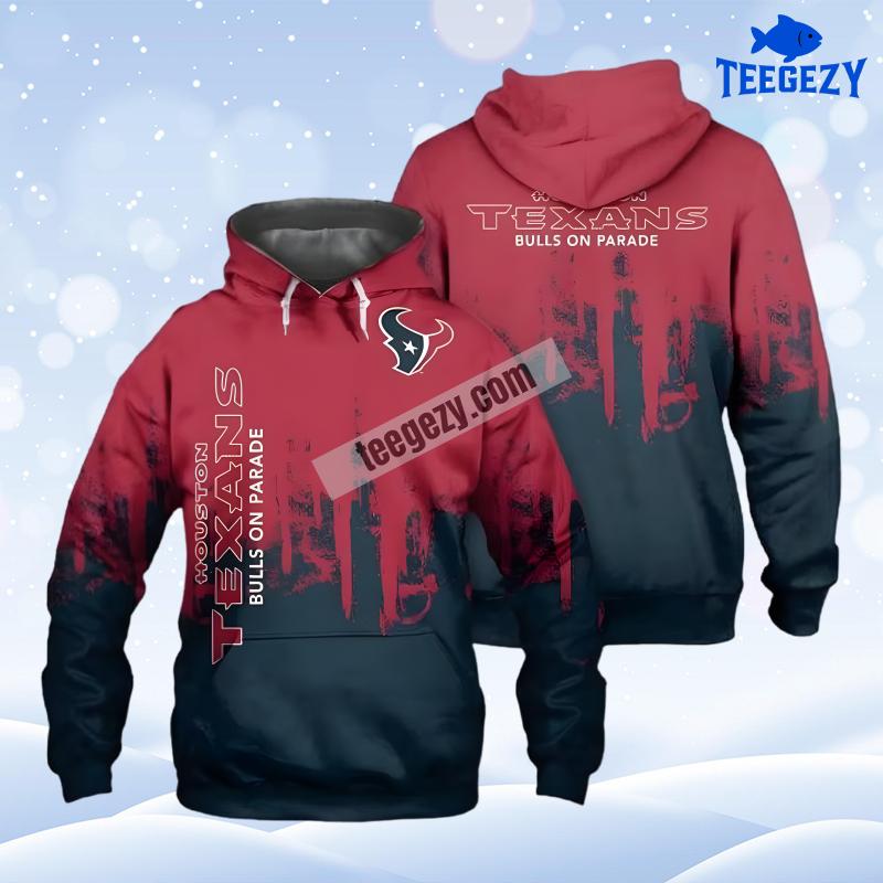 Houston Texans Bulls On Parade Red Design 3D Hoodie Houston Texans Bulls On Parade Red Design 3D Hoodie