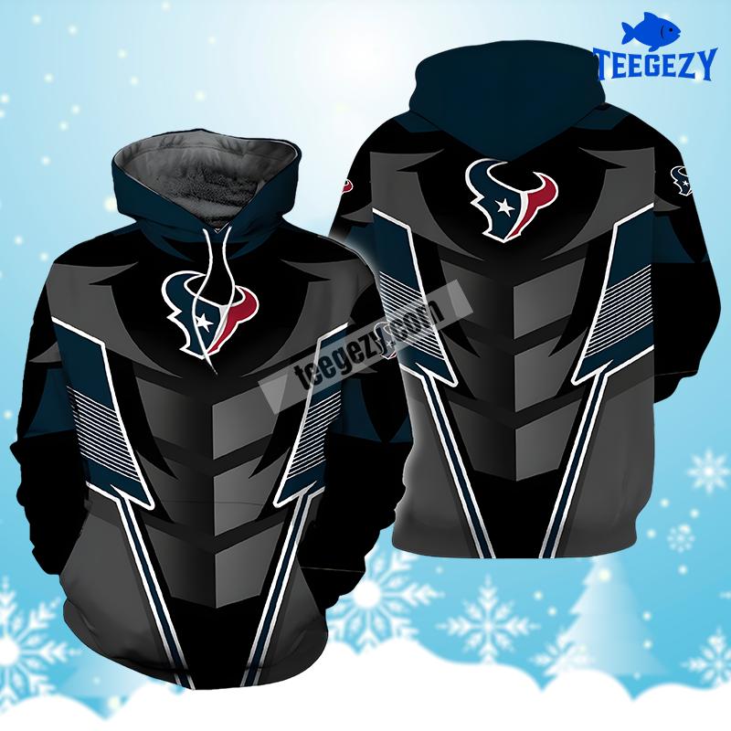 Houston Texans Grey Graphic 3D Hoodie Houston Texans Grey Graphic 3D Hoodie