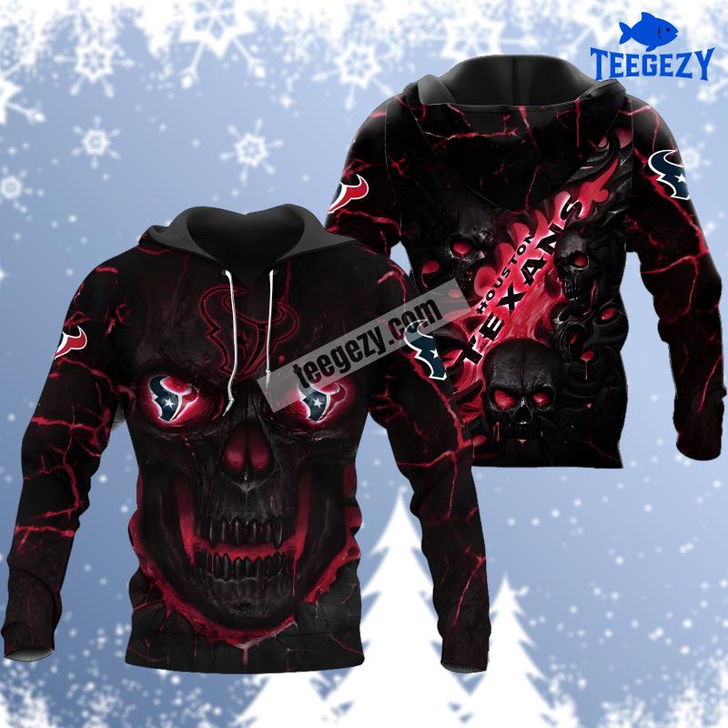 Houston Texans Lava Skull Black Zip Up 3D Hoodie Houston Texans Lava Skull Black Zip Up 3D Hoodie