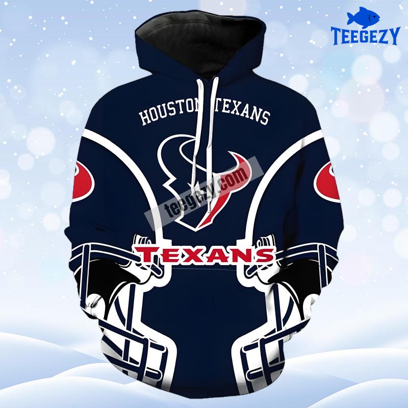 Houston Texans Pullover Blue Pattern 3D Hoodie Houston Texans Pullover Blue Pattern 3D Hoodie