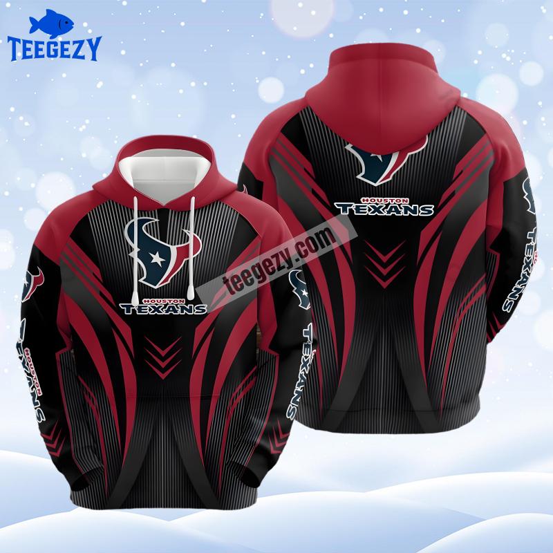 Houston Texans Pullover Red Black Puff Print 3D Hoodie Houston Texans Pullover Red Black Puff Print 3D Hoodie