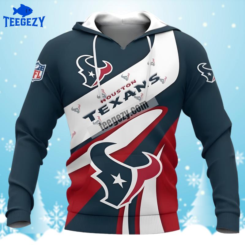 Houston Texans Red Blue Art 3D Hoodie Houston Texans Red Blue Art 3D Hoodie