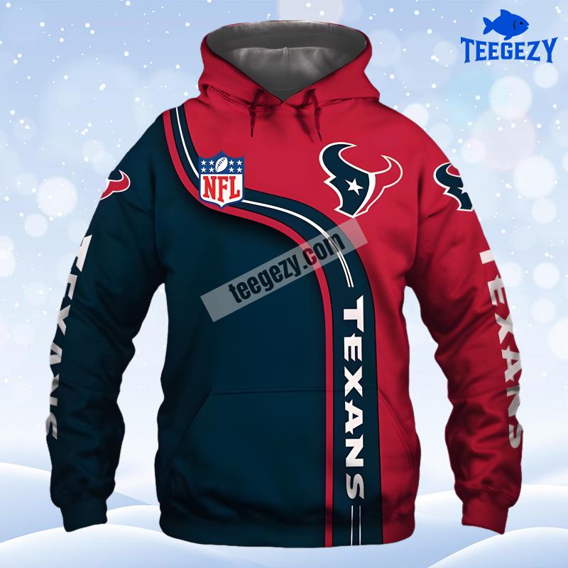 Houston Texans Red Blue Cool 3D Hoodie Houston Texans Red Blue Cool 3D Hoodie