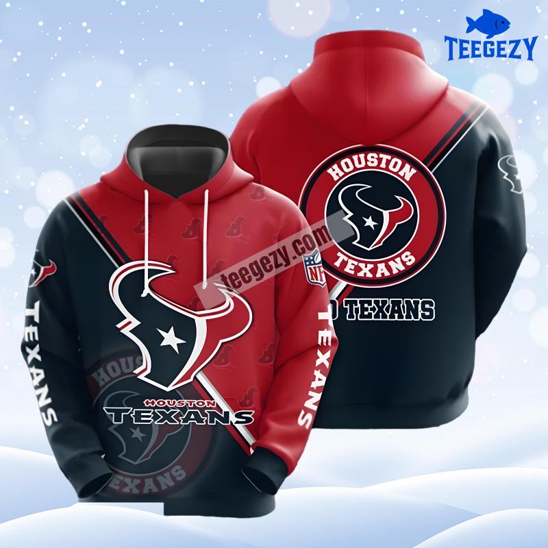 Houston Texans Seal Motifs Red Blue Zip Up 3D Hoodie Houston Texans Seal Motifs Red Blue Zip Up 3D Hoodie