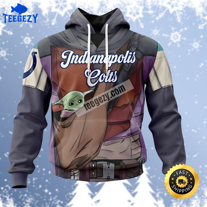 Indianapolis Colts Baby Yoda Star Wars Grey Pullover 3D Hoodie Indianapolis Colts Baby Yoda Star Wars Grey Pullover 3D Hoodie