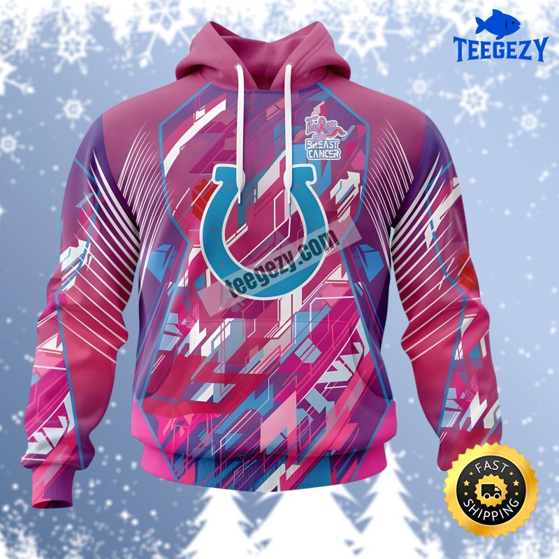 Indianapolis Colts Breast Cancer Pink Blue Awareness 3D Hoodie Indianapolis Colts Breast Cancer Pink Blue Awareness 3D Hoodie
