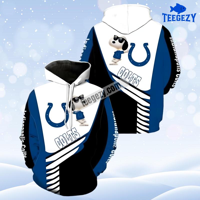 Indianapolis Colts Snoopy Blue White 3D Hoodie Indianapolis Colts Snoopy Blue White 3D Hoodie