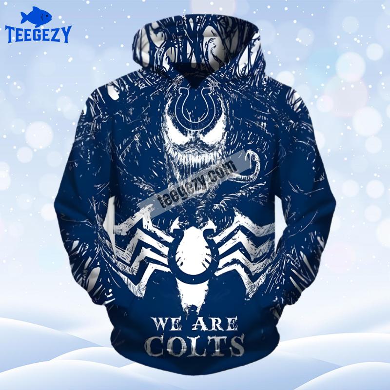 Indianapolis Colts Venom Blue White Mens Fan 3D Hoodie Indianapolis Colts Venom Blue White Mens Fan 3D Hoodie