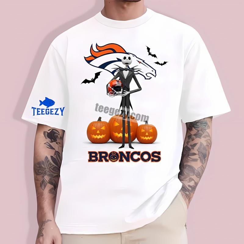 Jack Skellington Denver Broncos Halloween Pumpkin Shirt